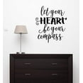 thumbnail image 4 of Let Your Heart Be Your Compass Inspirational Wall Decals Home Décor 23x19-Inch Black, 4 of 6