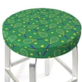 thumbnail image 3 of Lsque Tennis Rockets And Balls Pattern Round Bar chair cushion covers Velvet Fabric Premium Comfort Protects from Scratches and Stains for 14-17 Inch Chair-12 inch, 3 of 7