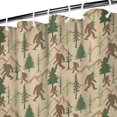 thumbnail image 3 of Beige Bigfoot and Forest Pattern Shower Curtain 36"x72" ,Bathroom Decorative Shower Curtains Set with 12 Hooks,Modern Waterproof Washable Shower Curtain, 3 of 6