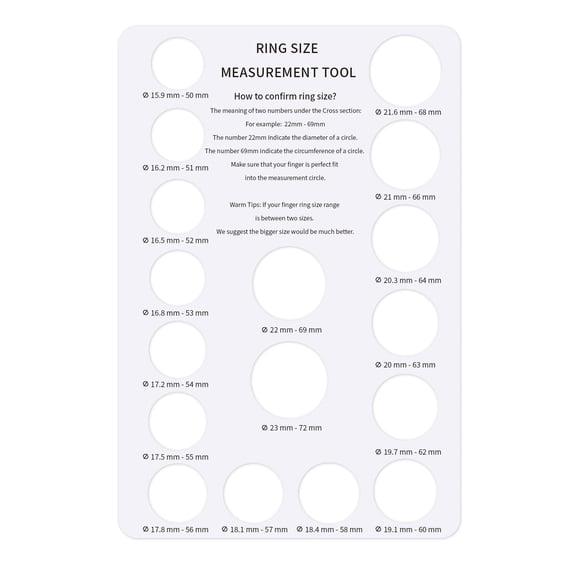 WRISTBIQUE Reusable Finger Sizer White Cardboard for Accurate Measurement 2Pcs