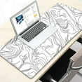 thumbnail image 4 of Topographic Extended White Mouse Pad Large Black White Topo Mousepad Modern Abstract Minimalist Line Desk Mat XL Non-Slip Rubber Base Office Home Computer Keyboard Gaming Mouse Pad 31.5 x 11.8 Inches, 4 of 6