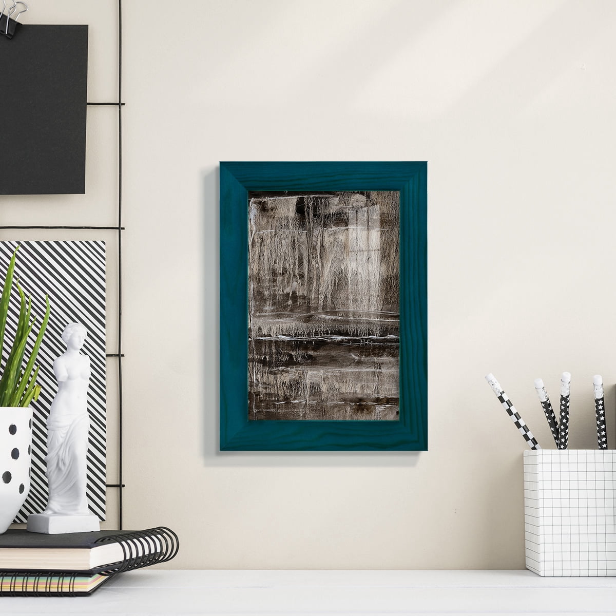 Continuum III -Framed Print w/glass-Ocean Blue