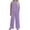 Purple2, variant on 2 Piece Tank Top Sets for Women Summer Casual Linen Set Solid Color Pant Cotton Linen 2pc Outfits
