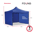 thumbnail image 2 of Carpa Toldo Plegable 3x3m Premium Con Paredes Found Impermeable Y Reforzada Xtellar azul, 2 of 4