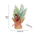 thumbnail image 2 of Mini Christmas Tree Desktop Ornament Christmas Decoration Hessian Base Home Decor Imitation Plants, 2 of 5