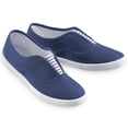 thumbnail image 2 of Collections Etc Classic Easy-to-Wear Striped Slip-on Sneakers, 2 of 2