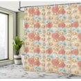 thumbnail image 4 of Ambesonne Floral Shower Curtain, Minimalist Floral Garden Art, 69"Wx84"L, Eggshell Coral and Beige, 4 of 4
