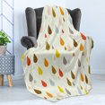 thumbnail image 4 of Colorful Soft Flannel Fleece Throw Blanket, Retro Style Colorful Big and Small Water Drops Rain Inspired Pattern, Cozy Plush for Indoor and Outdoor Use, 50" x 60", Multicolor, by Ambesonne, 4 of 5