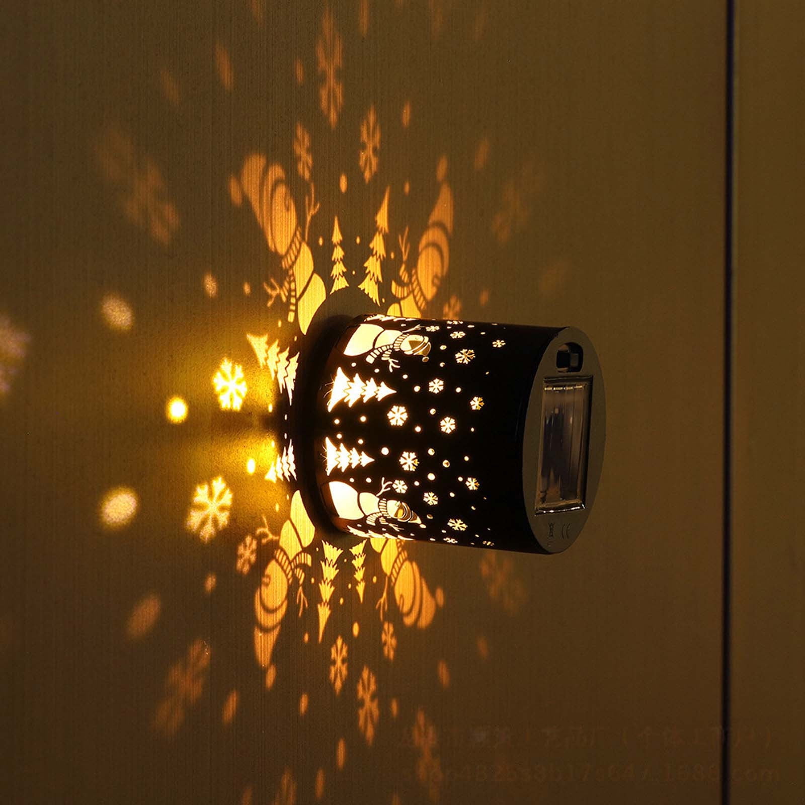 Christmas Solar Wall Projection Light Solar Powered Outdoor Christmas Wall Decorations IP65 Waterproof LED Projector Light for Patio Fence Garden Metal