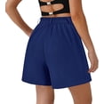 thumbnail image 2 of PRETTYGARDEN Shorts for Women Dressy Summer Elastic High Waisted Wide Leg Business Casual Work Shorts with Pockets, 2 of 7
