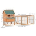 thumbnail image 3 of PawHut 137" Chicken Coop Wooden Large Hen House Deluxe Rabbit Hutch Lockable Poultry Cage Backyard with Nesting Box and Run, Orange, 3 of 10