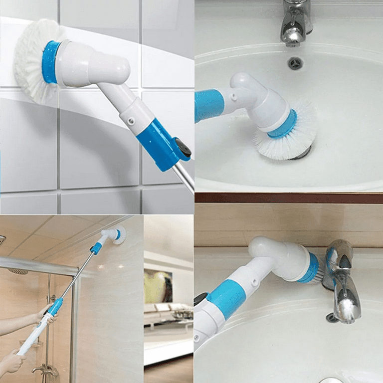 MULTICLEAN SPIN SCRUB All in 1 Electric Wireless Handheld Multi Clean Spin  Scrubber Power Brush 110V~220V 530 RPM Bathroom Cleaner with 6 kinds Pad  High Rotation for Cleaning Shower, Floor, Tile Grou –