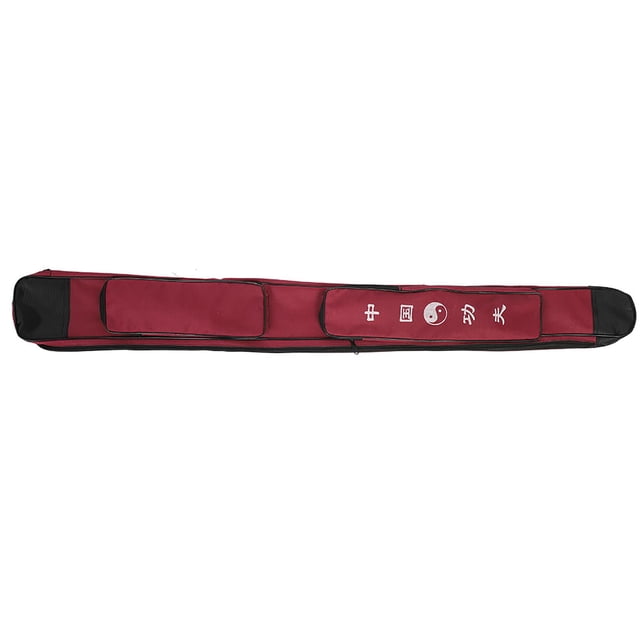 Chinese Martial Arts Thick Canvas Single layer Sword Multifunction Shoulder Carry Bag(Dark Red)