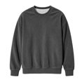 thumbnail image 5 of WAVSUF Boys Solid Sweatshirt, Round Neck Loose Fit Long Sleeve Winter Warm Comfort Pullover Gray 3, 5 of 8