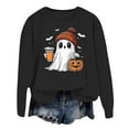 thumbnail image 1 of VBARHMQRT Hellstar Chandail à Capuche pour Femmes Manches Longues Décontractées T-Shirts Graphiques Col Rond Chandails à Enfiler pour Femmes, 1 of 4