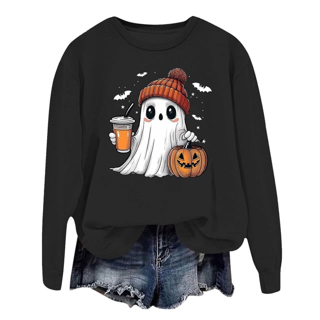 VBARHMQRT Hellstar Chandail à Capuche pour Femmes Manches Longues Décontractées T-Shirts Graphiques Col Rond Chandails à Enfiler pour Femmes