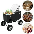 thumbnail image 7 of VINGLI 80 Quart Wagon Rolling Cooler Ice Chest, w/Long Handle and 10" Wheels, Portable Beach Patio Party Bar Cold Drink Beverage , Outdoor Park Cart on Wheels, 7 of 7