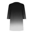 thumbnail image 5 of VEKDONE Tunic Tops for Women 3/4 Sleeve Crewneck Pullover Tops Fashion Gradient Color Print Long Blouse Casual Loose Fit Lightweight Curved Hem Shirts, 5 of 6