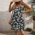 thumbnail image 2 of Robe d'Été Sans Manches à Col en V pour Femmes, Robe Décontractée Imprimée avec Poches, Respirante pour Fête à la Plage et Usage Quotidien, 2 of 9
