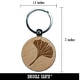thumbnail image 2 of Ginkgo Leaf Round Keychain Charm Tag - Engraved Wood, 2 of 6