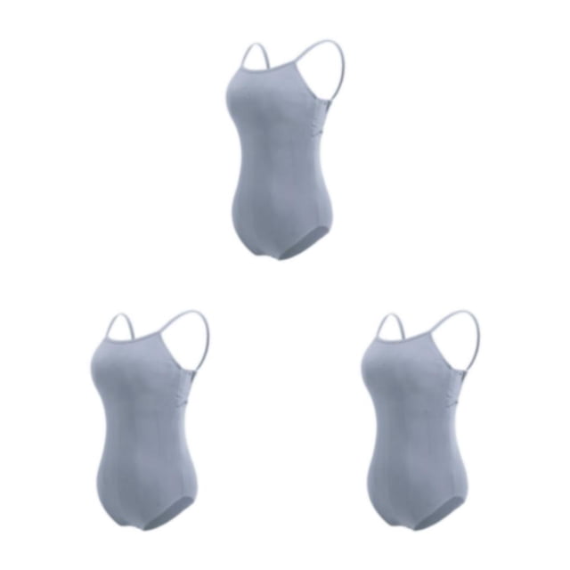 Sonducket Traje de baile Leotardo de ballet Traje de baile Forma del cuerpo Accesorios de dama Entrepierna cerrada Ropa de gimnasia Gris claro Type1 NO1