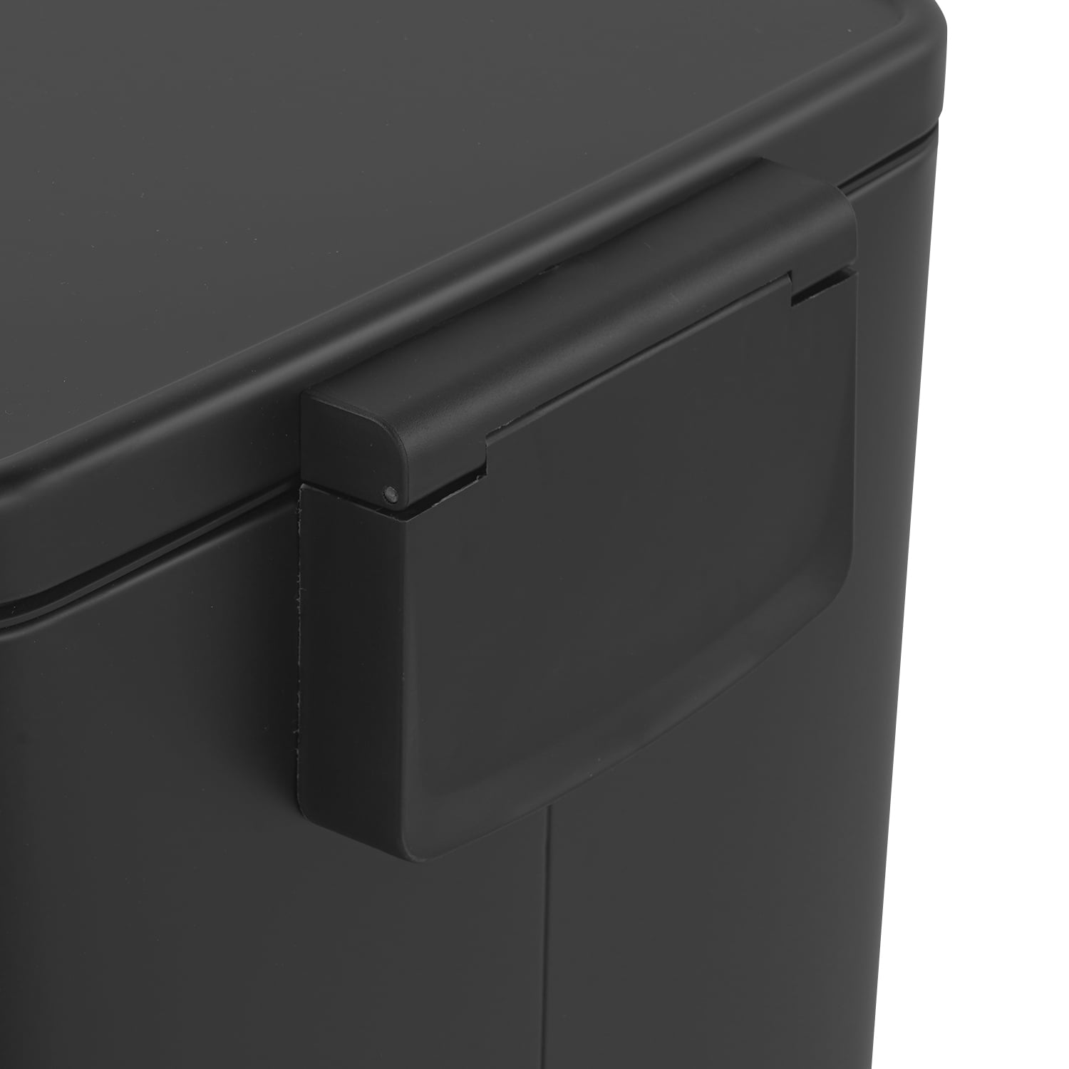 Innovaze 13 Gallon/50 Liter Rectangular Stainless Steel Step-on Trash Can for Kitchen, Matte Black