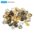 thumbnail image 3 of Uxcell Flower Bead Caps, 100Pcs 14x5mm Hollow Metal Spacer Bead End Caps Multicolored, 3 of 6