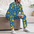thumbnail image 7 of Fuzoiu Rubber Duck Print Men's Long-Sleeved Pajama,Lounge Button Down Nightwear,Mens Notch Collar Pajama Set -Large, 7 of 7