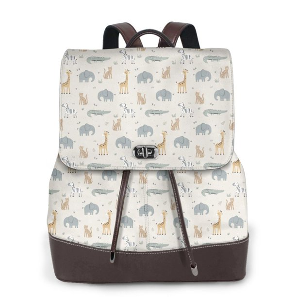 Fotbe African Animals Mochila Bolso con Estampado para Mujer, Mochila Antirrobo de Nylon Impermeable, Bolsa Ligera de Hombro