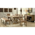 thumbnail image 3 of Furniture of America Roseanne Trestle Base Dining Table, Rustic Pine, 3 of 6