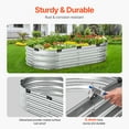 thumbnail image 5 of KFFKFF Metallic Elevated Garden Bed, Dimensions 4 x 2 x 1 ft, Outdoor Galvanized Planting Box, Open Bottom Design, Spacious Oval Shaped Raised Bed for Cultivating Vegetables, Blooms, Herbs, 5 of 9