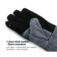 thumbnail image 6 of OZERO 932°F Heat Resistant Leather Welding Gloves Grill BBQ Glove for Tig Welder/Grilling/Barbecue/Oven/Fireplace/Wood Stove - Long Sleeve and Insulated Lining, 6 of 9