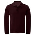 thumbnail image 6 of Resicozy Polo Shirts Men Comfortable Long Sleeve Polo Shirt Breathable Casual Polo Shirts Wine 5XL, 6 of 6
