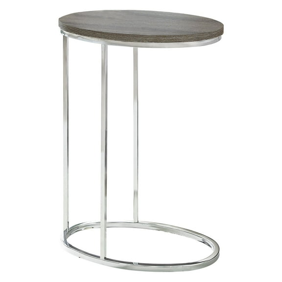 Monarch Accent End Table in Dark Taupe and Chrome
