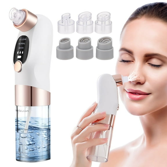 Blackhead Remover Pore Vacuum, Facial Pore Cleaner, Blackhead Extractor Vacuum Tool Kit with 6 Suction Power Probes, 3 Adjustable Suction Levels, USB Rechargeable for Women & Men