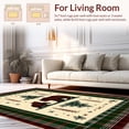 thumbnail image 2 of ODIKA 4'x6' Machine Washable Non-Slip Area Rug, Wildlife Inspired with Rustic Bear Illustration and Vintage Cabin High Traffic Rug, Green, 137328, 2 of 7