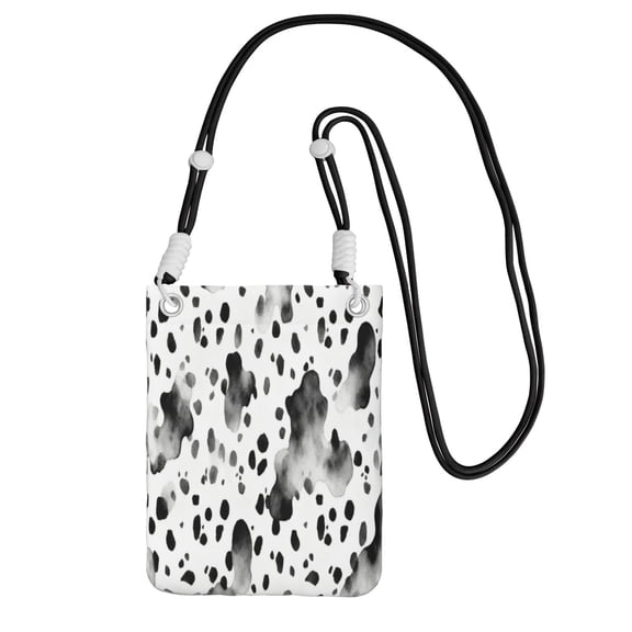 Women Dalmatian Print Small Cell Phone Crossbody Bag Adjustable And Detachable Shoulder Strap