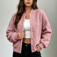 thumbnail image 2 of Tqcoqu Women's Round Neck Button Front Solid Color Jacket Long Sleeve with Pockets Casual Outerwear, 2 of 7