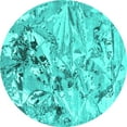 thumbnail image 1 of Ahgly Company Machine Washable Indoor Round Oriental Turquoise Blue Industrial Area Rugs, 5' Round, 1 of 4
