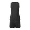 thumbnail image 5 of vigerkar Womens Summer 2 Piece Sets 2025 Ribbed Knit Crew Neck Sleeveless Tank Tops With Shorts Casual Lounge Matching Set Black, XXL, 5 of 8