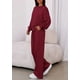 thumbnail image 4 of PRETTYGARDEN Conjunto de Mujer 2 Piezas para Descanso Manga Larga Pantalón Ancho Vino Tinto XXL, 4 of 8