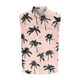 thumbnail image 5 of ZCFZJW Hawaiian Shirts for Men Lightweight Casual Summer Tropical Palm Tree Print Sleeveless Button Down Graphic Beach Tank T-Shirts Tops with Double Chest Pockets Pink XL, 5 of 5