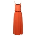 thumbnail image 2 of A2Y Women's Solid Adjustable Strap Top Double Layer Maxi Dress Deep Coral 1XL, 2 of 5