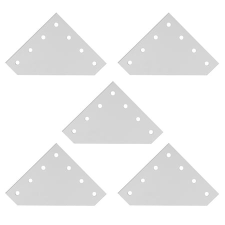 

2024 5Pcs Jointing Strengthen Plate Silver White Oxidation 7 Hole Aluminum Alloy Strong Joint Bracket Plate 4040L