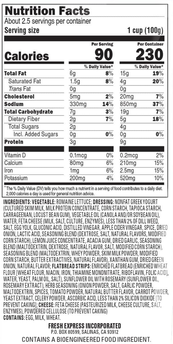 Fresh Express Twisted Greek Caesar Chopped Salad Kit
