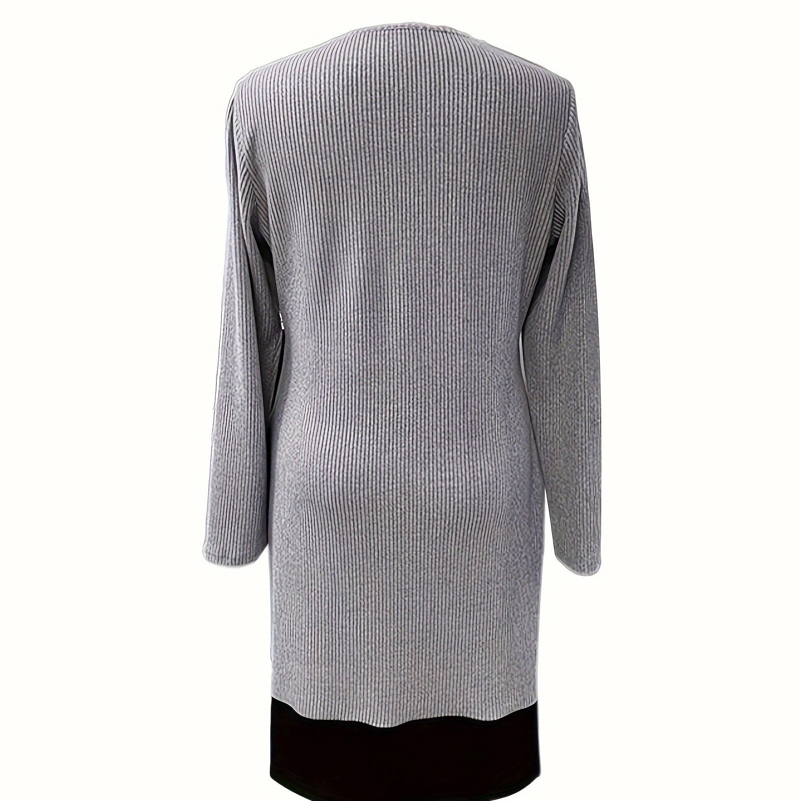 BSDJILFG Sweater Dress Long Sleeve Fall Winter Fake Two Piece Sets Button Mini Shirt Dress
