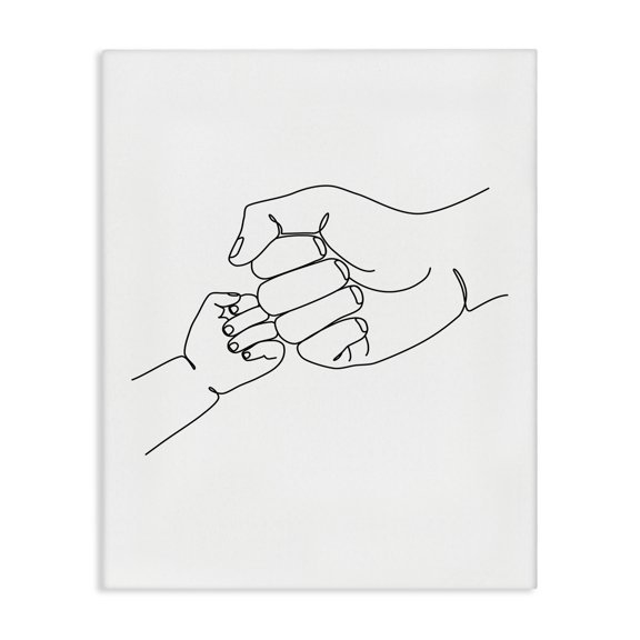Stupell Industries Modern Fist Bump Family Hands Minimal Line Drawing Canvas Art, 16 x 20, by JJ Design House LLC