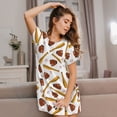 thumbnail image 3 of Kdxio Chemise de Nuit Sport Imprimé Baseball pour Femmes Manches Courtes Chemise de Nuit Décontractée Imprimée Robe de Nuit Ample Confortable Pyjama, 3 of 6