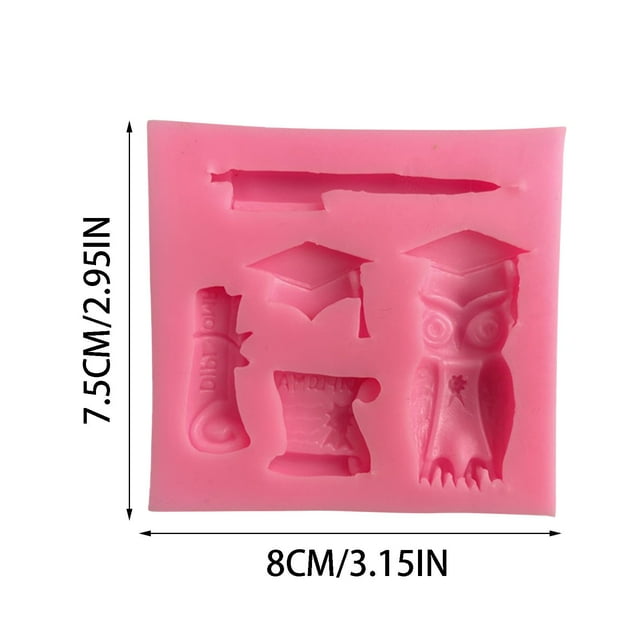 SDNall Graduation Cake Decorations and Mini Cake Molds Set, Flexible Silicone Baking Tools for Creating Themed Desserts with Multiple Sizes and Designs
