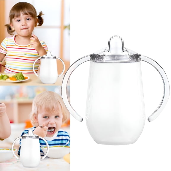 ACDANC Stainless Steel Sippy Cup with Handles & Silicone Lids 10 Oz Double Wall Vacuum Insulated Sippy Cup Mug Tumbler Toddler Cups for Boys and Girls Non Spill